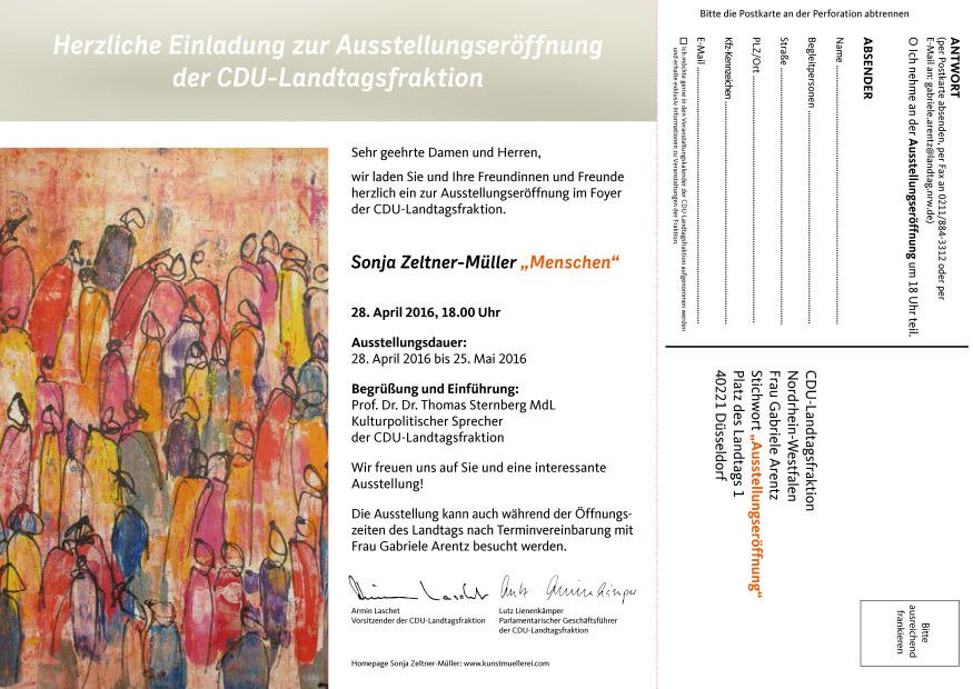 Einladung Ausstellungseroeffnung Sonja Zeltner-Mueller